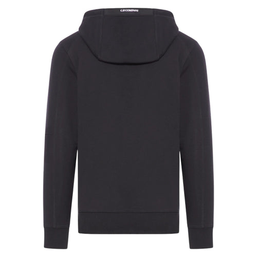 C.P. Company Diagonal Raised Fleece Pocket Lens Black Hoodie