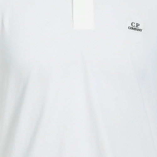 C.P Company Stretch Piquet White Polo Shirt