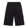 C.P. Company Diagonal Raised Embroidered Logo Black Shorts