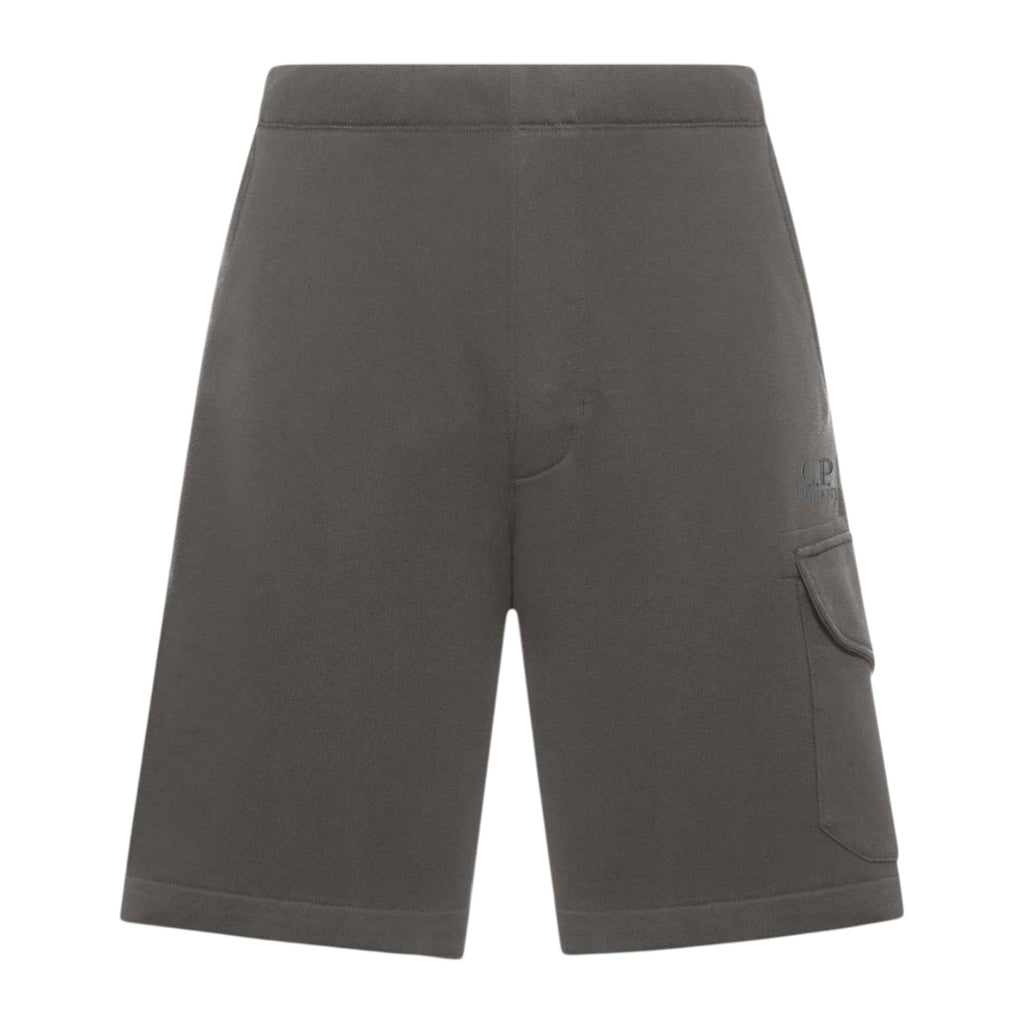 C.P. Company Diagonal Raised Embroidered Logo Gunmetal Grey Shorts