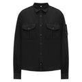 C.P. Company Cotton Long Sleeve Button Black Overshirt