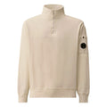 C.P. Company Light Fleece Half Zip Lens Gauze White Sweatshirt