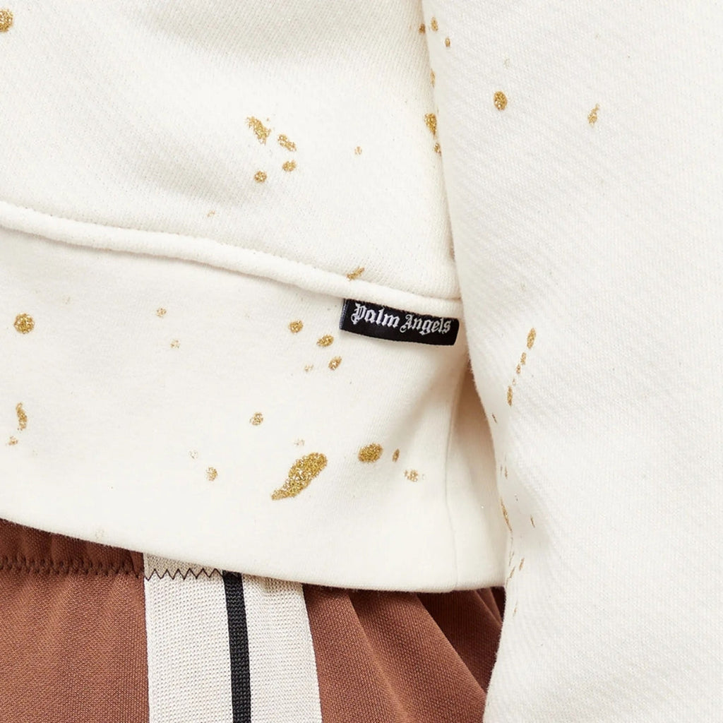 Palm Angels Pxp Painted Cropped Crewneck Butter L