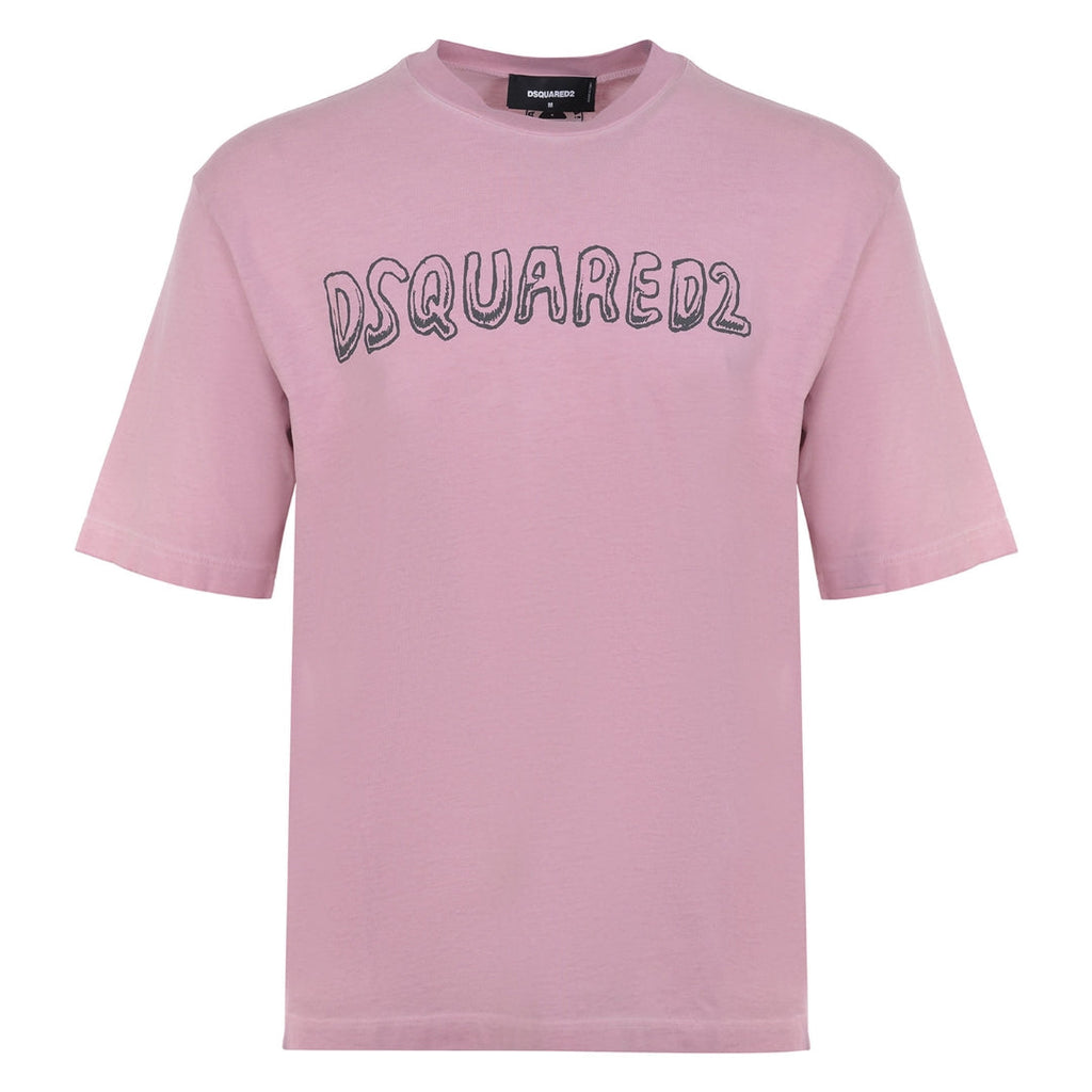 Dsquared2 Best Fade Loose Fit Cartoon Logo T-Shirt Dusty Antic Rose S