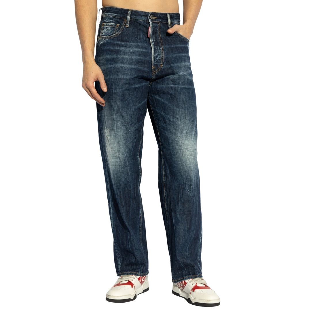Dsquared2 Be Cool Be Nice Wash Loose Jeans Navy Blue W26