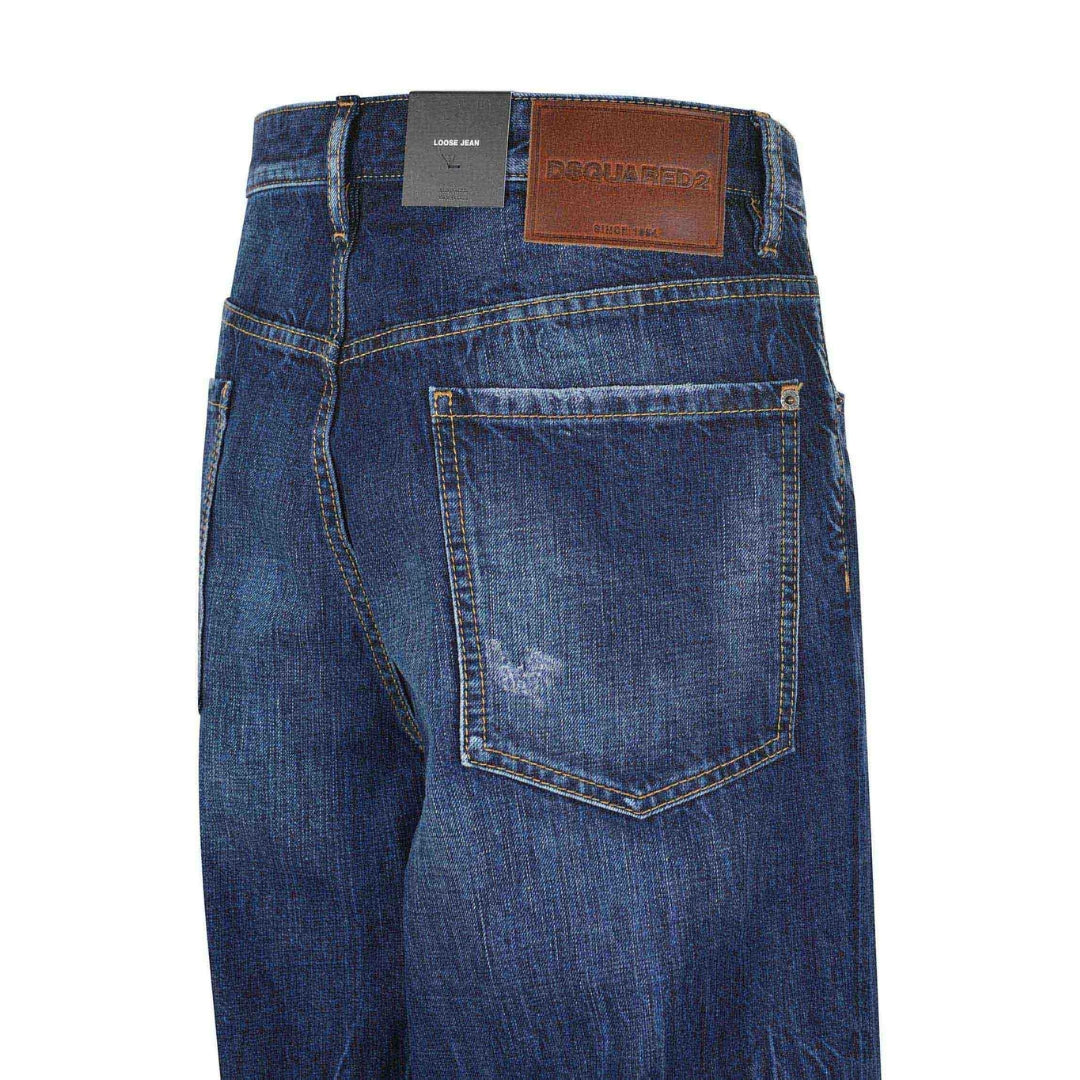 Dsquared2 Be Cool Be Nice Wash Loose Jeans Navy Blue W26