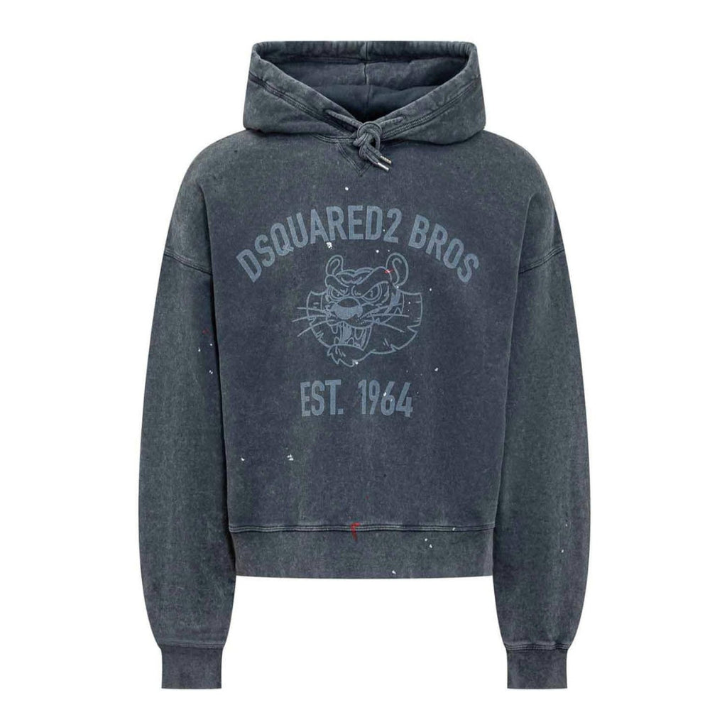 Dsquared2 Distressed Cypro Hoodie Navy Blue S