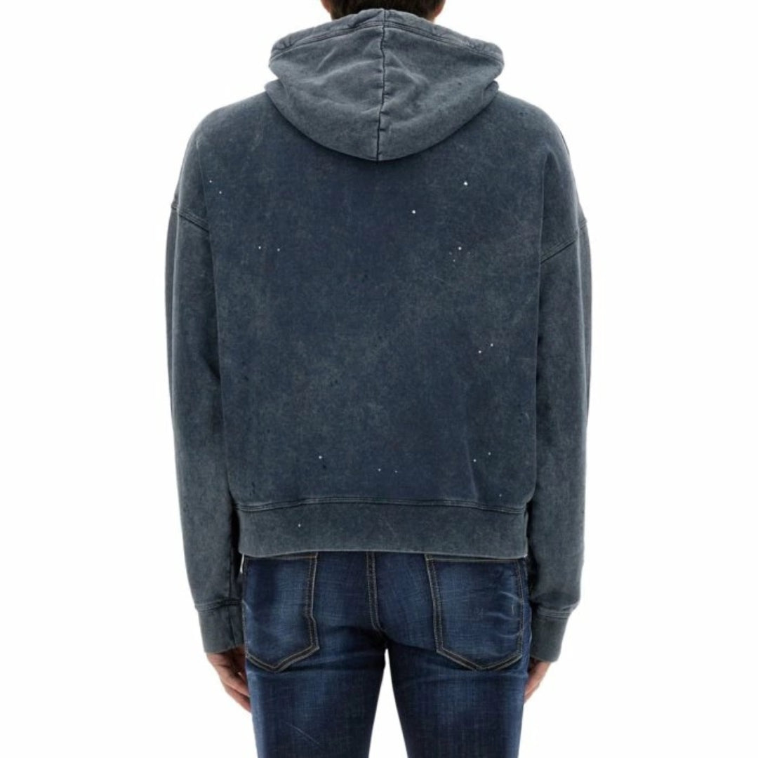 Dsquared2 Distressed Cypro Hoodie Navy Blue S