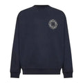 Stone Island Cotton Fleece Compass Logo Print Navy Sweatshirt