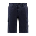 Stone Island Stretch Twill Blue Cargo Bermuda Shorts