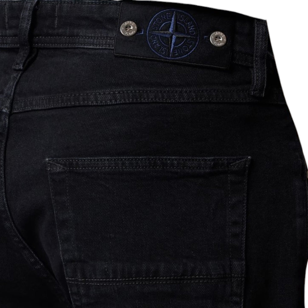 Stone Island Stretch Black Denim Rinsed Slim Jeans