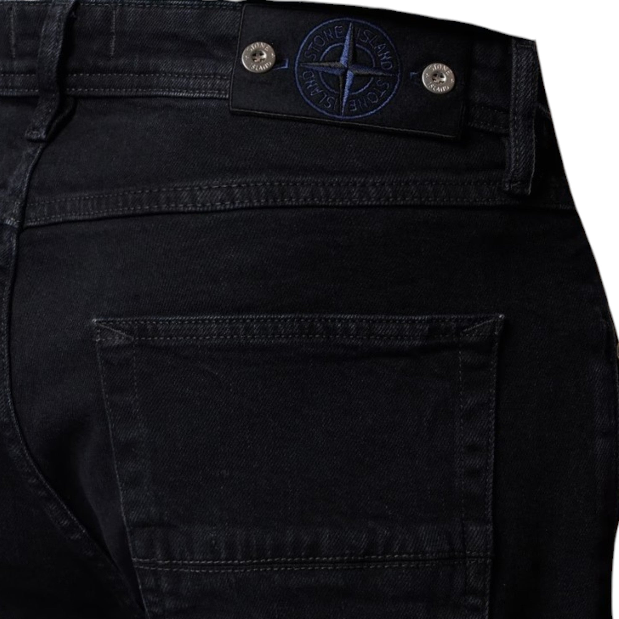 Stone Island Stretch Black Denim Rinsed Slim Jeans