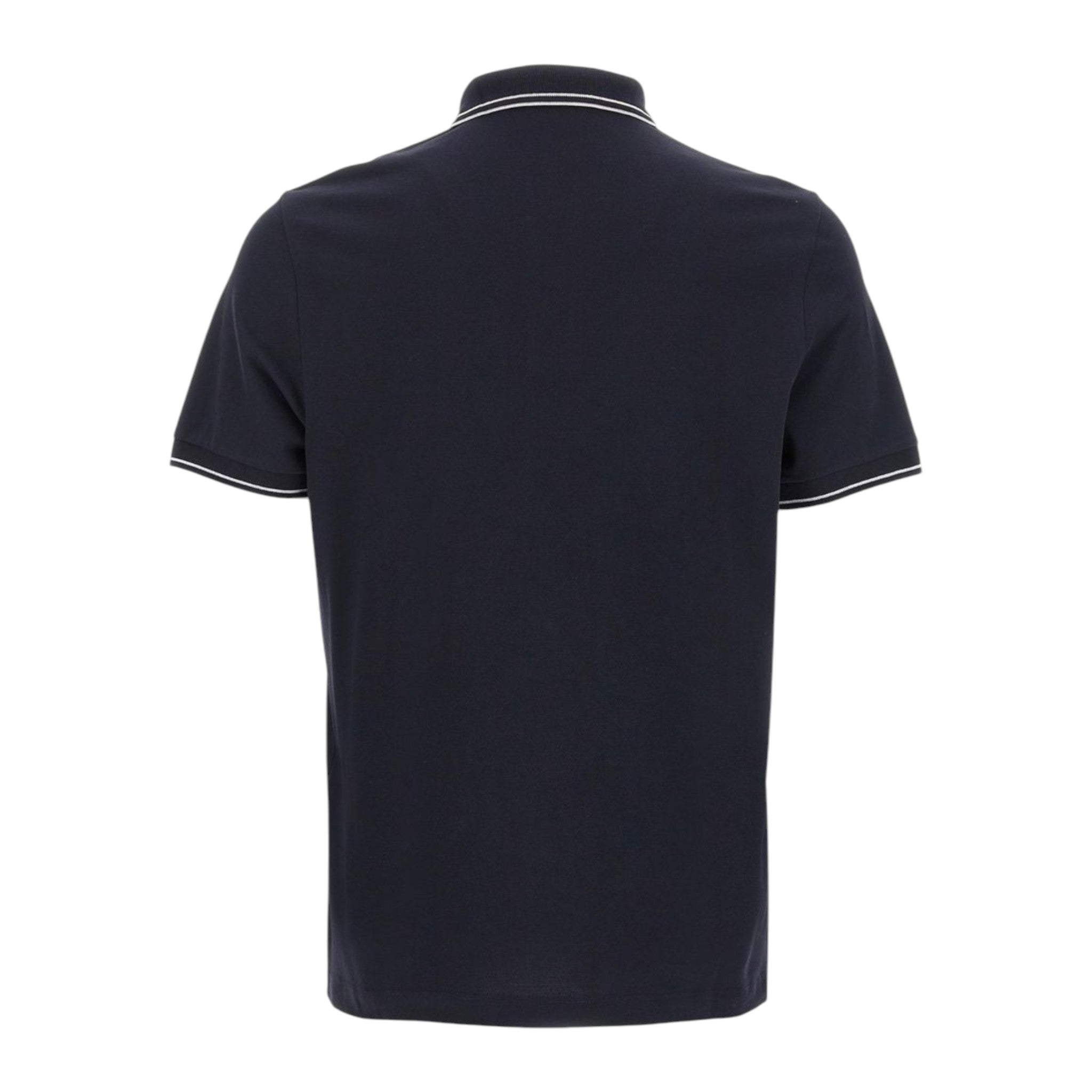 Stone Island Organic Cotton Elastane Pique Navy Polo Shirt