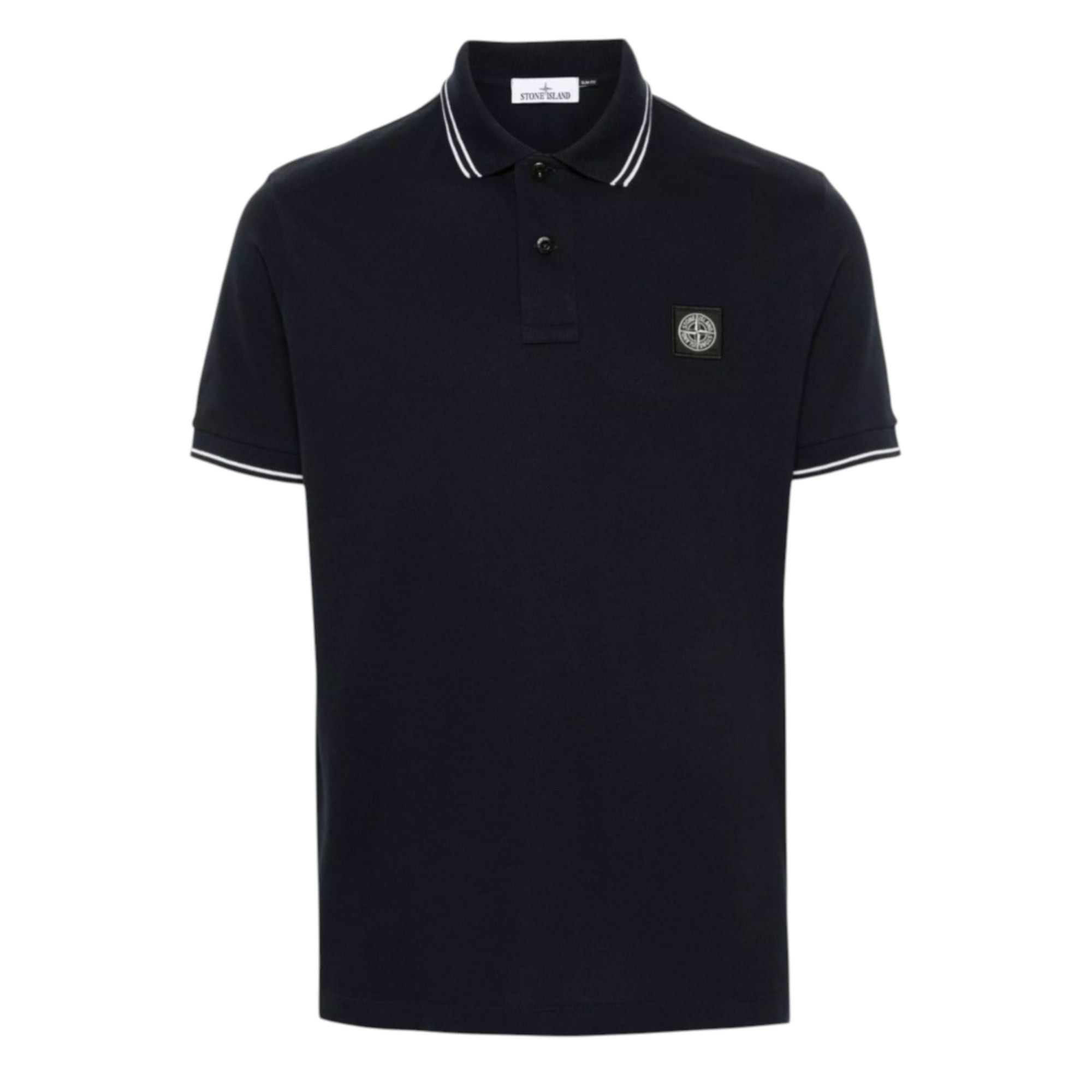 Stone Island Black Cotton Polo