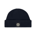 Stone Island Ribbed Organic Cotton Navy Beanie Hat