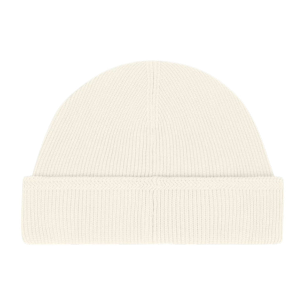Stone Island Ribbed Organic Cotton Beige Beanie Hat