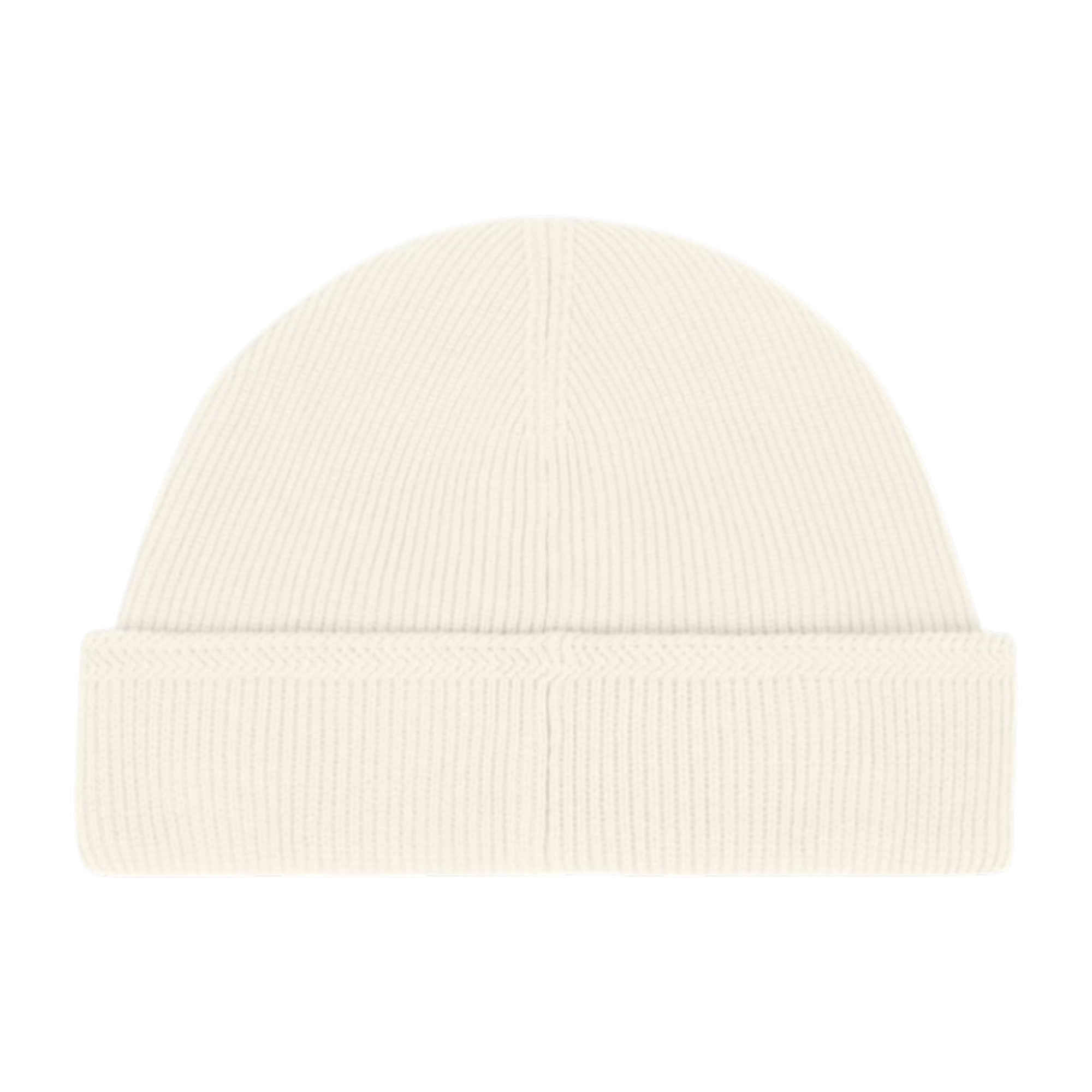 Stone Island Ribbed Organic Cotton Beige Beanie Hat