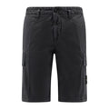 Stone Island Organic Cotton Black Cargo Shorts