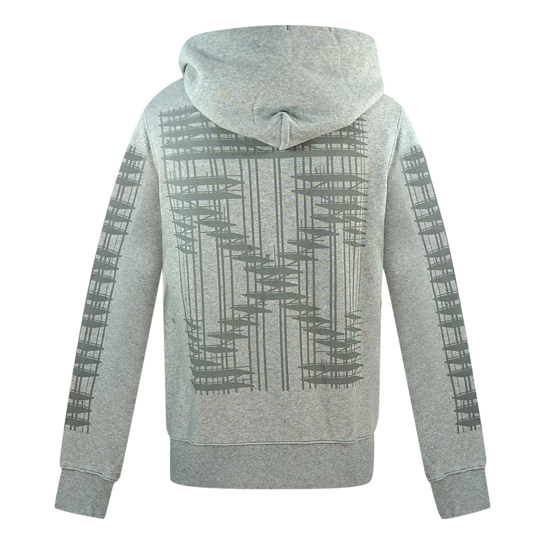 Off-White Diag Indus Dripogo Grey Zip Up Hoodie