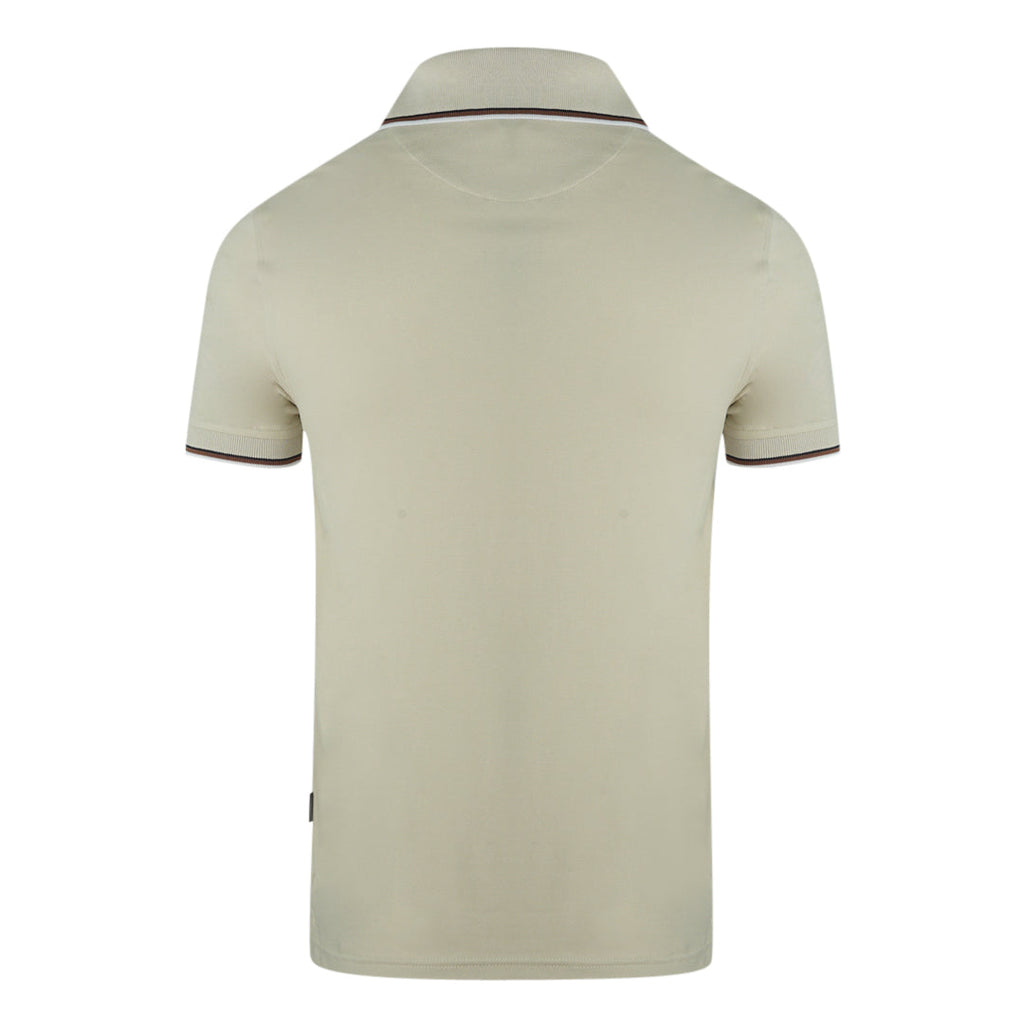 Aquascutum Brand Logo Beige Polohirt
