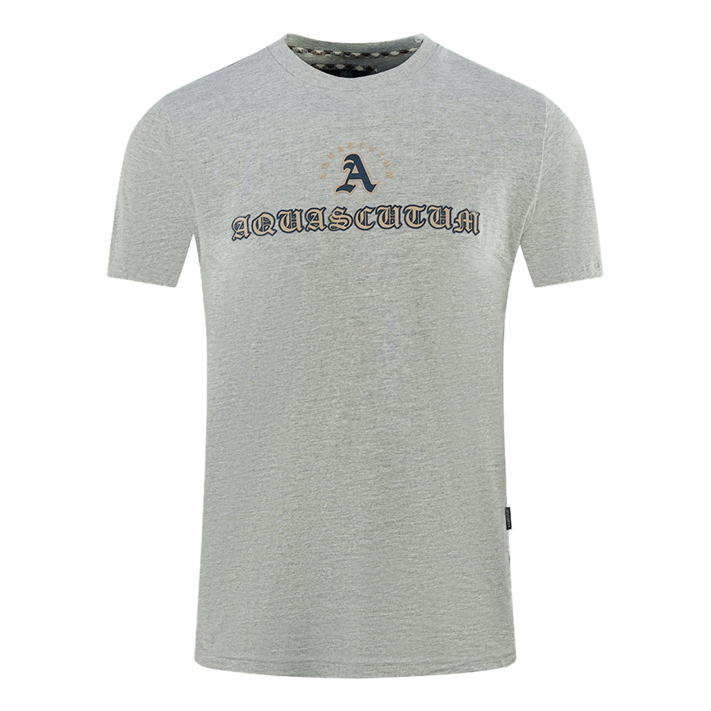 Aquascutum Script Logo Grey T Shirt