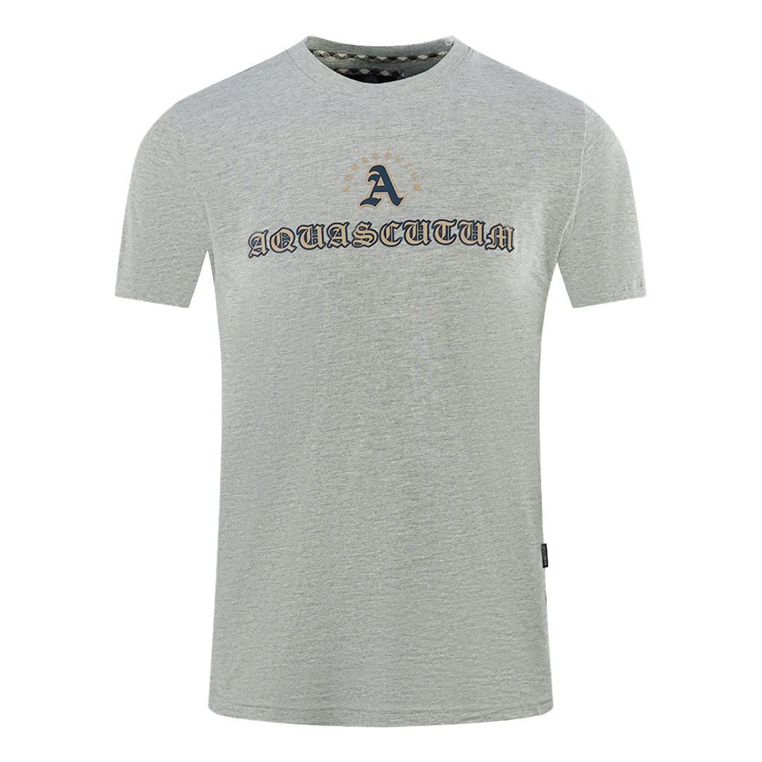 Aquascutum Script Logo Grey T Shirt