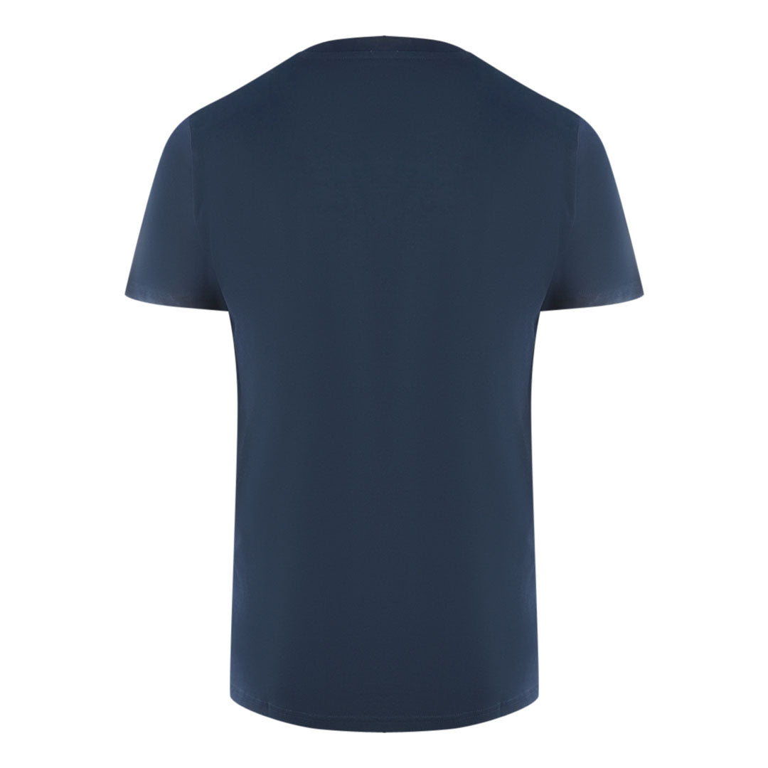 Aquascutum London Tonal Aldis Logo Navy Blue T Shirt